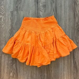 Orange Ruffled Women's Skirt